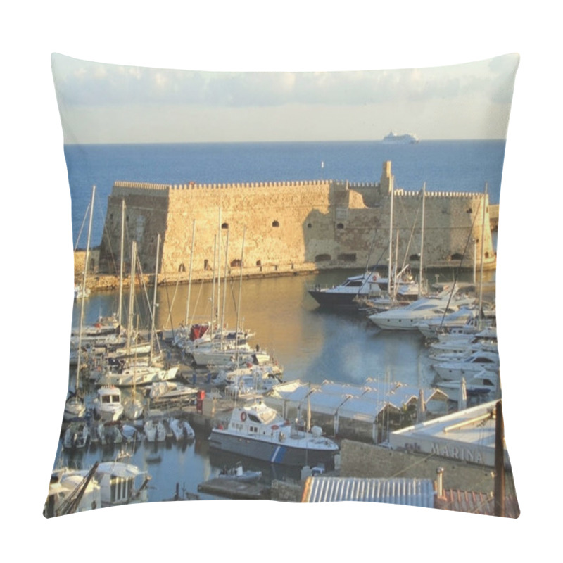 Personality  Koules Fortress Or Castello A Mare, Historic Fortress At The Old Port Of Heraklion, Crete Island Of Greece Pillow Covers