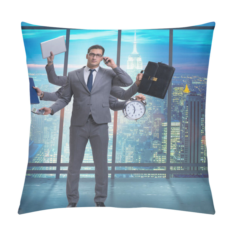 Personality  The Young Businessman In Multitasking Concept Pillow Covers