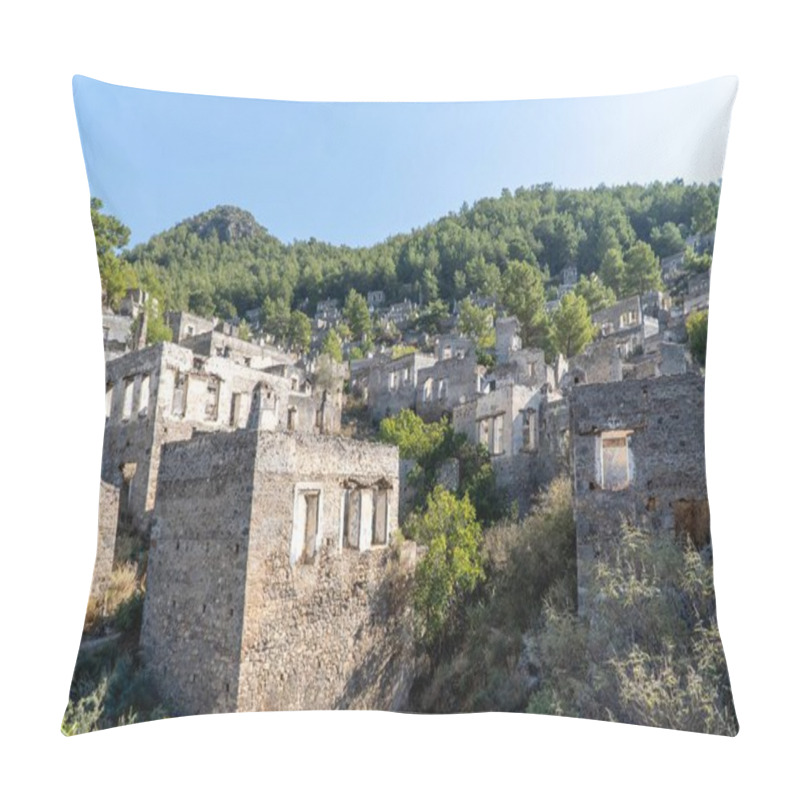 Personality  Kayakoy Ghost Town Near Fethiye, Mugla, Turkey. Abandoned Greek Village With Crumbling Stone Houses, Historic Ruins, And A Hauntingly Beautiful Hillside Setting. Pillow Covers