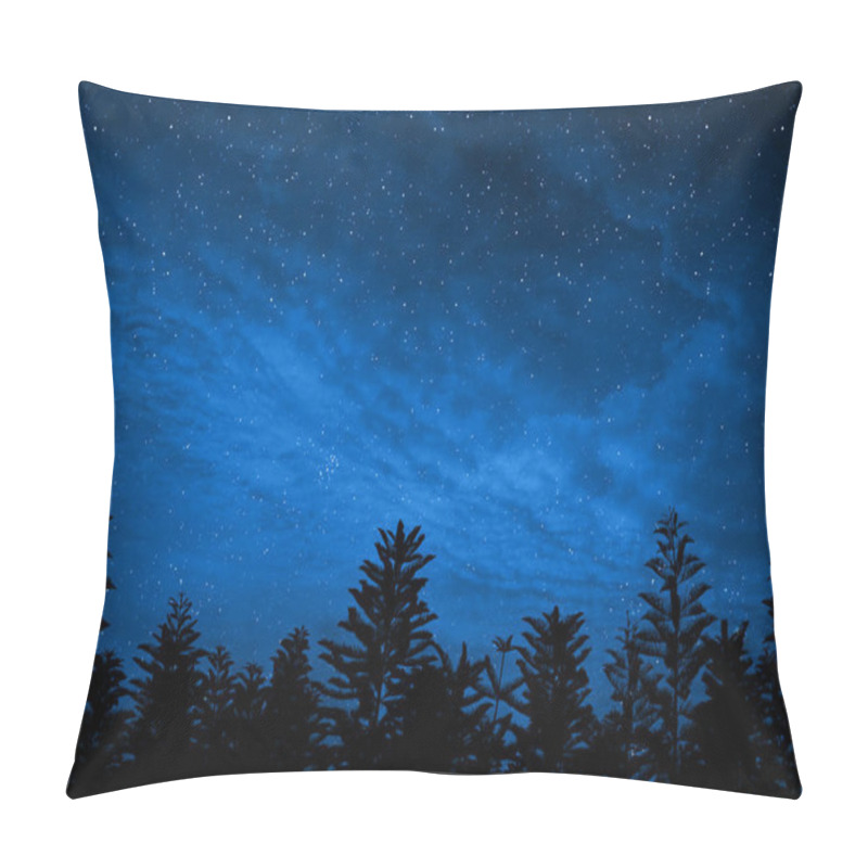 Personality  Forest In Silhouette With Starry Night Sky  , Elements Of This Image Are Furnished By Nasa Pillow Covers