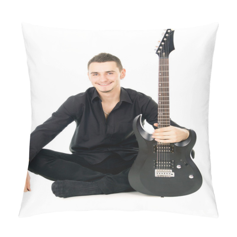 Personality  Happy Guy With Electric Guitars Pillow Covers