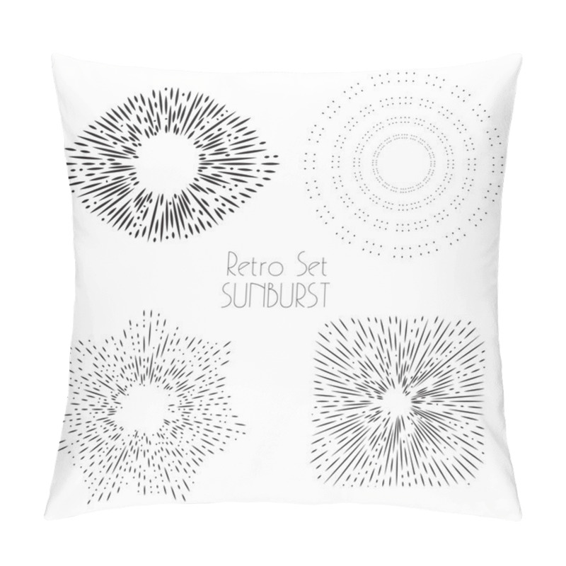 Personality  Set Of Retro Sun Burst Shapes. Pillow Covers