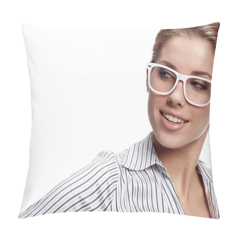 Personality  Business Woman In Glasses Pillow Covers