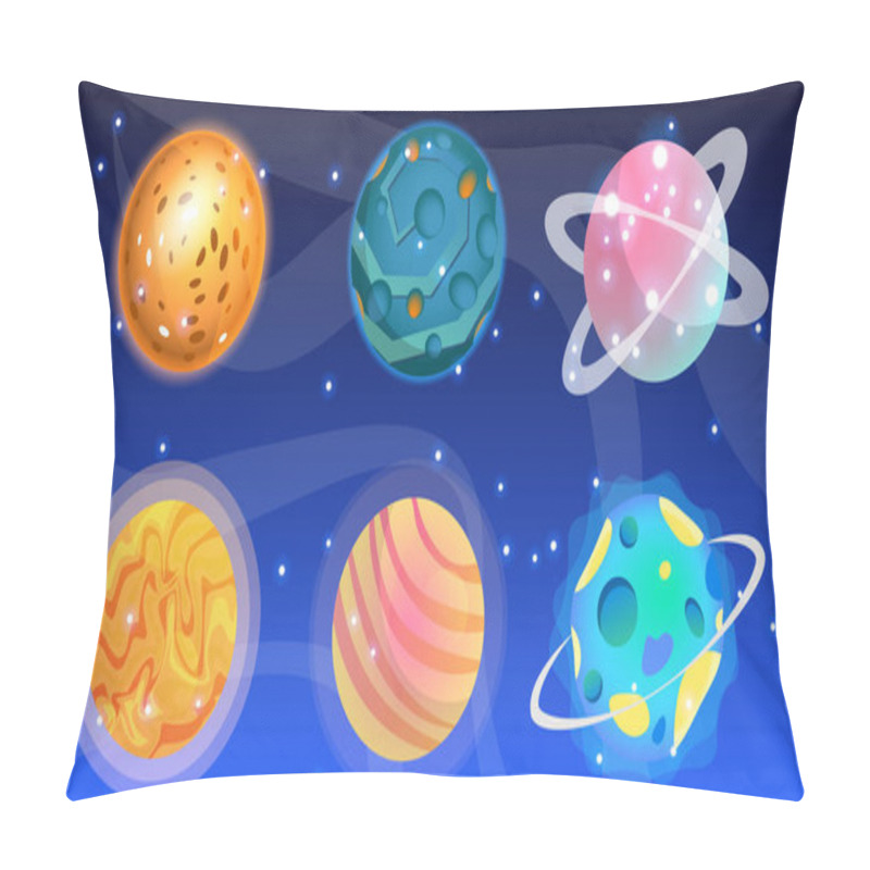 Personality  Set Of Cartoon Planets Pillow Covers