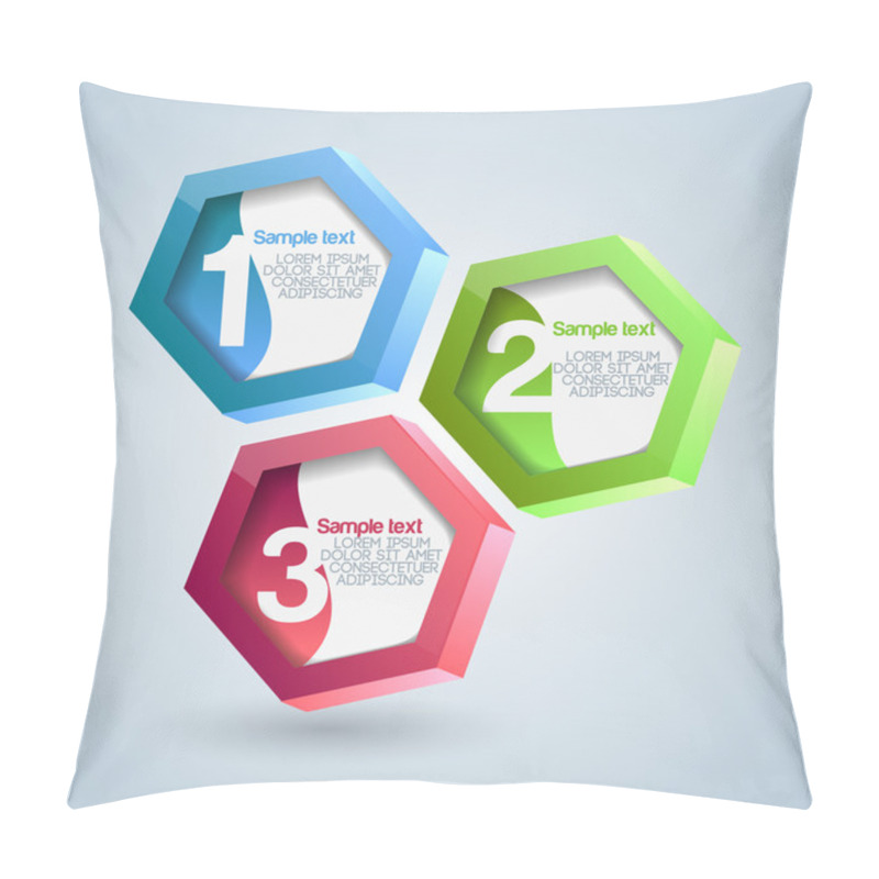 Personality  Hexagon Numbered Banners. Vector Illustration. Pillow Covers