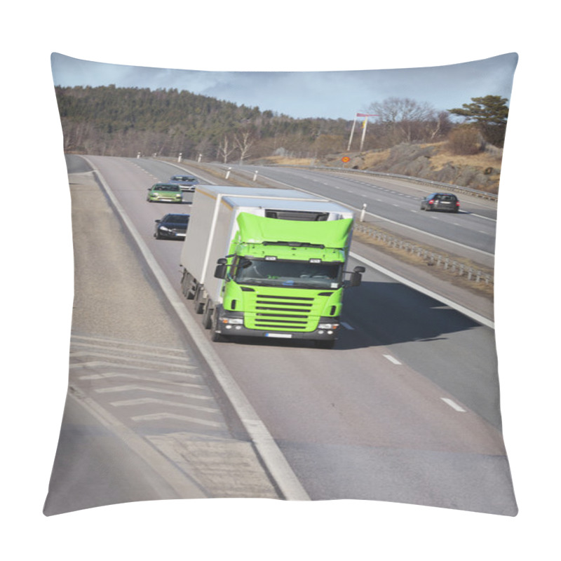 Personality  Truck Transport On Freeway Pillow Covers