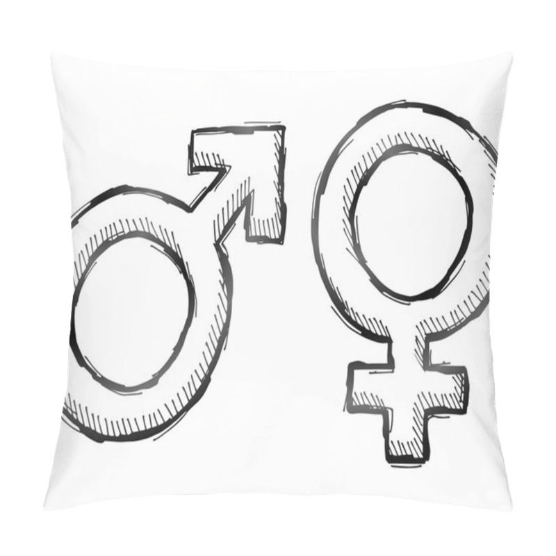 Personality  Hand Drawn Gender Symbols Pillow Covers