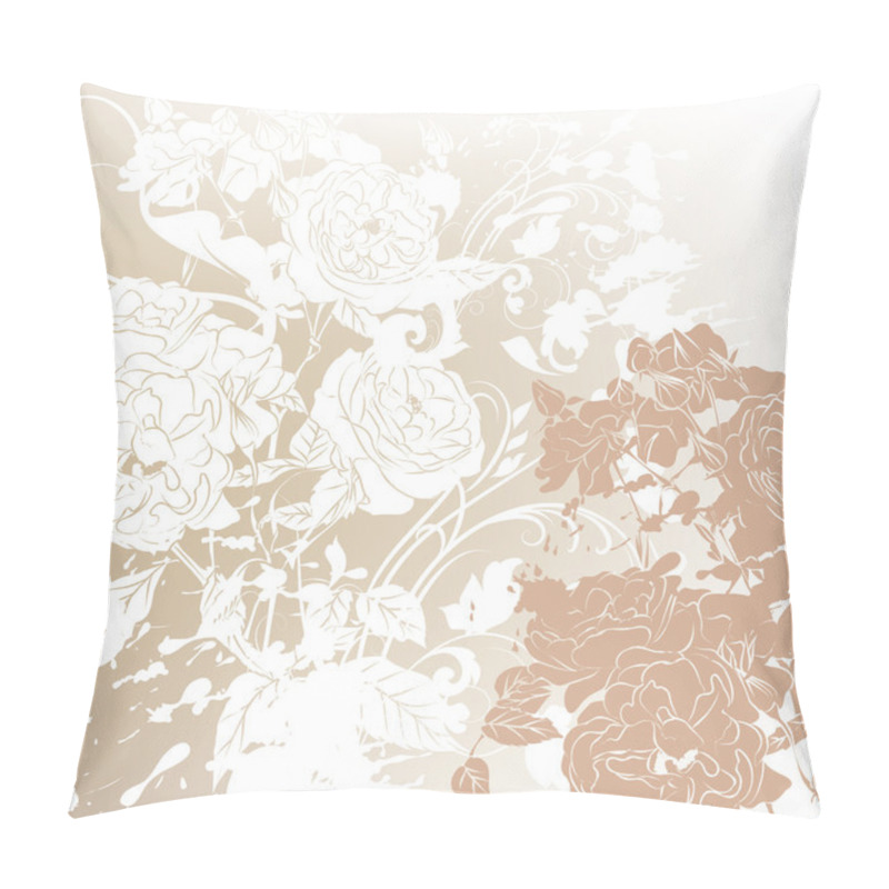 Personality  Wedding Background With Roses Silhouettes Pillow Covers