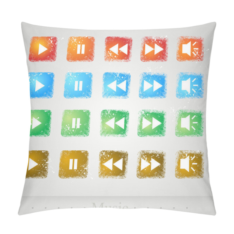 Personality  Multimedia Buttons,  Vector Illustration   Pillow Covers