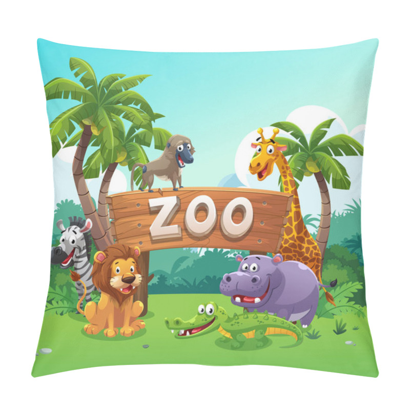 Personality  Zoo And Animals Cartoon Style Pillow Covers