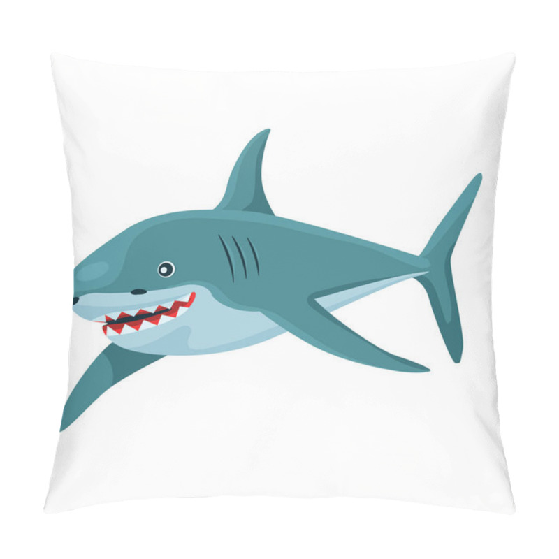 Personality  Shark Cartoon Vector Icon.Cartoon Vector Illustration Fish Of Sea. Isolated Illustration Of Shark Icon On White Background. Pillow Covers