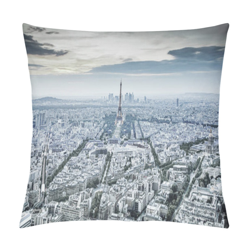 Personality  Aerial View Over Paris At Sunset With Iconic Eiffel Tower Pillow Covers