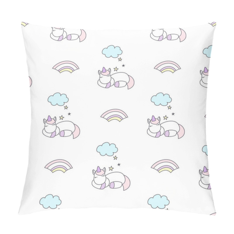 Personality  Sleeping Unicorns Seamless Vector Pattern Pillow Covers