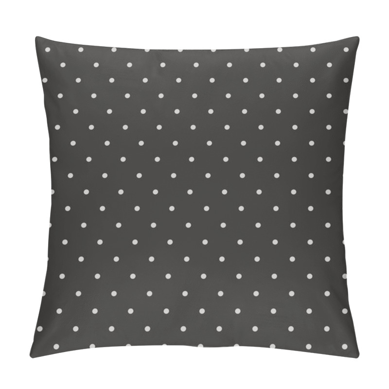 Personality  Seamless Vector Pattern With Dark Grey Polka Dots On A Black Background Pillow Covers