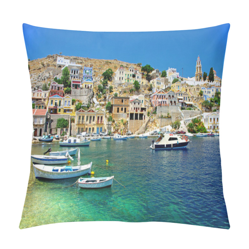 Personality  Amazing Greece - Pictorial Island Symi Pillow Covers