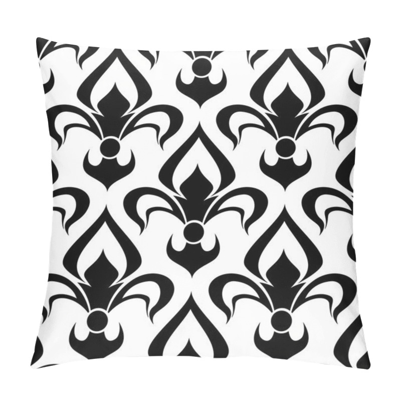 Personality  Seamless Fleur-de-lis Royal Black Pattern Pillow Covers