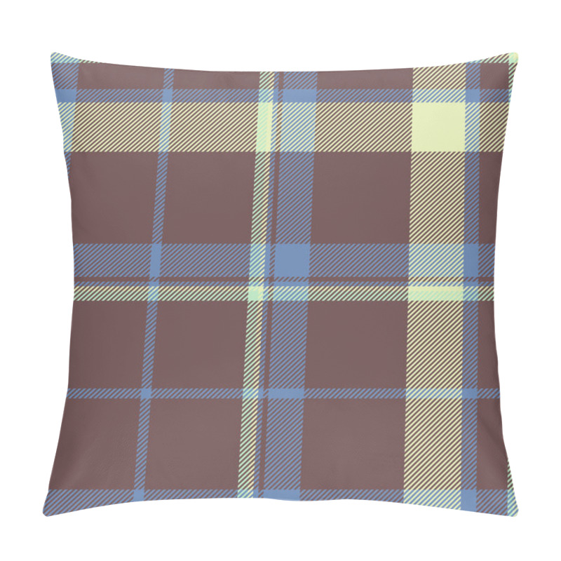 Personality  Elegant Muted Plaid Pattern In Soft Browns, Blues, And Pale Yellows. Perfect For Textile Design, Apparel, Wrapping Paper, Or Website Backgrounds. Pillow Covers