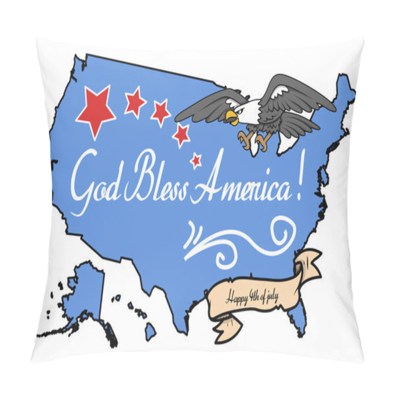 Personality  God Bless America - 4th Of July Vector Pillow Covers