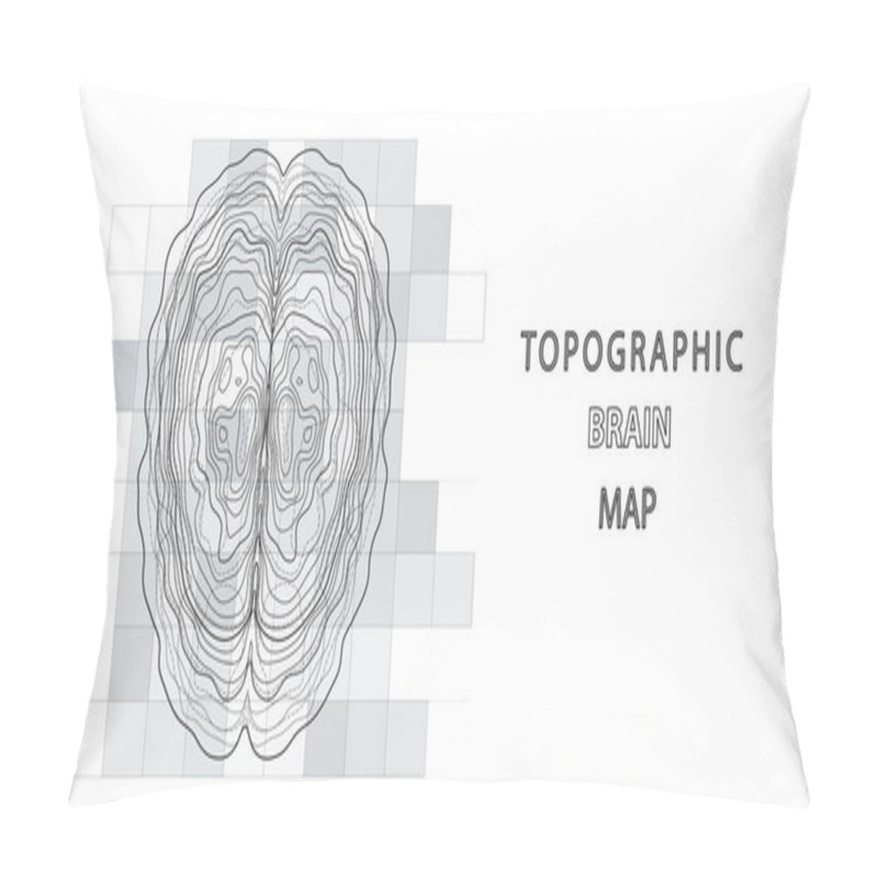 Personality  Abstract Topographic Map Of Human Brain. Conceptual Of Creative And Artificial Intelligence. Futuristic Forms Of Lines Brain Structure On White. Pillow Covers