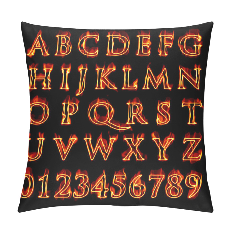 Personality  Flaming Alphabet And Numbers Pillow Covers