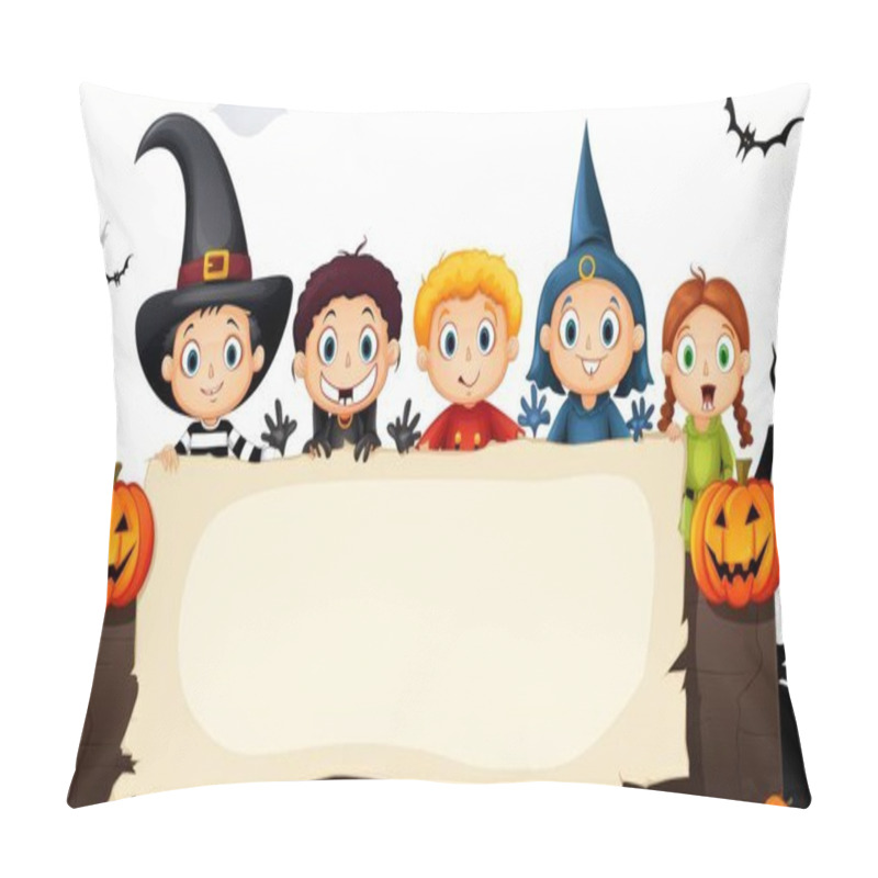 Personality  Set Of Halloween Kids In Costumes Pillow Covers