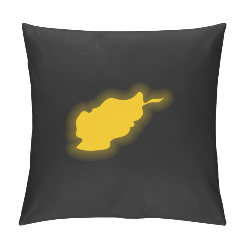 Personality  Afghanistan Yellow Glowing Neon Icon Pillow Covers