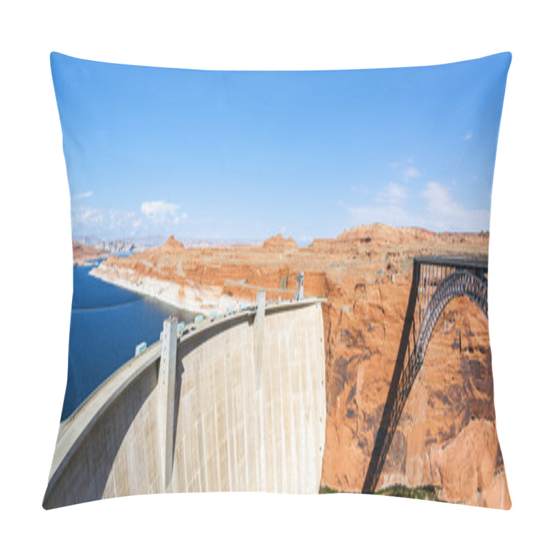 Personality  Panoramic View Of The Glen Dam And Bridge In Page Pillow Covers