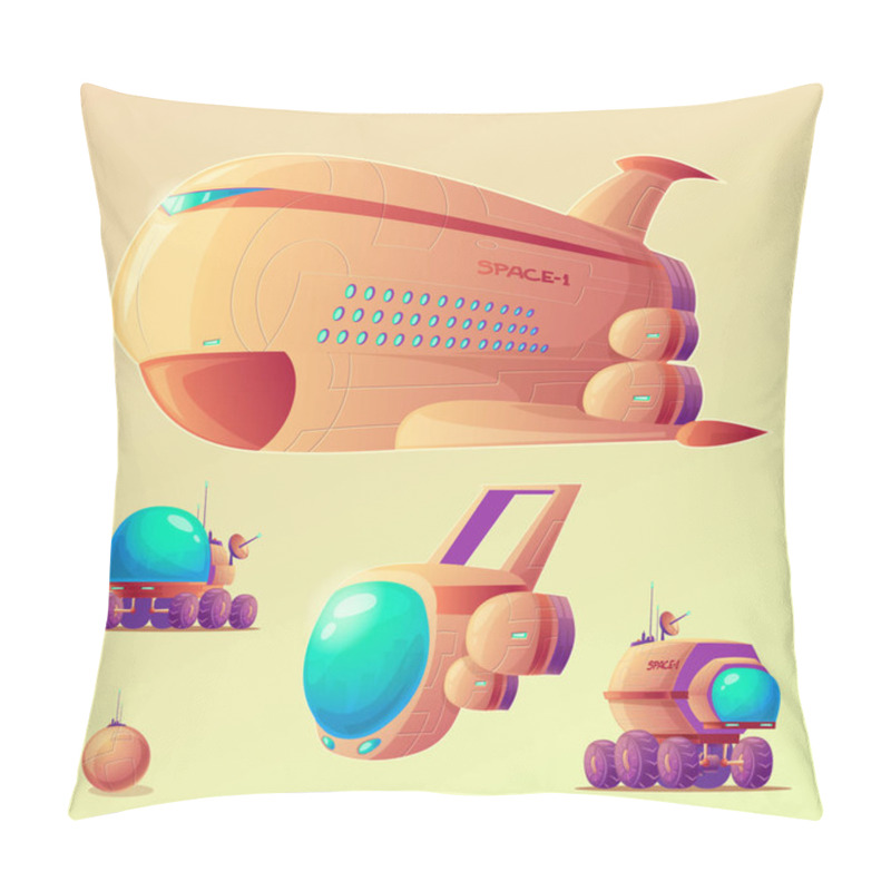 Personality  Vector Mars Colonization Objects Set Pillow Covers