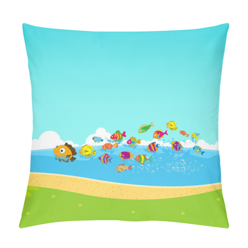 Personality  Family Of Funny Fish Under The Sea Pillow Covers