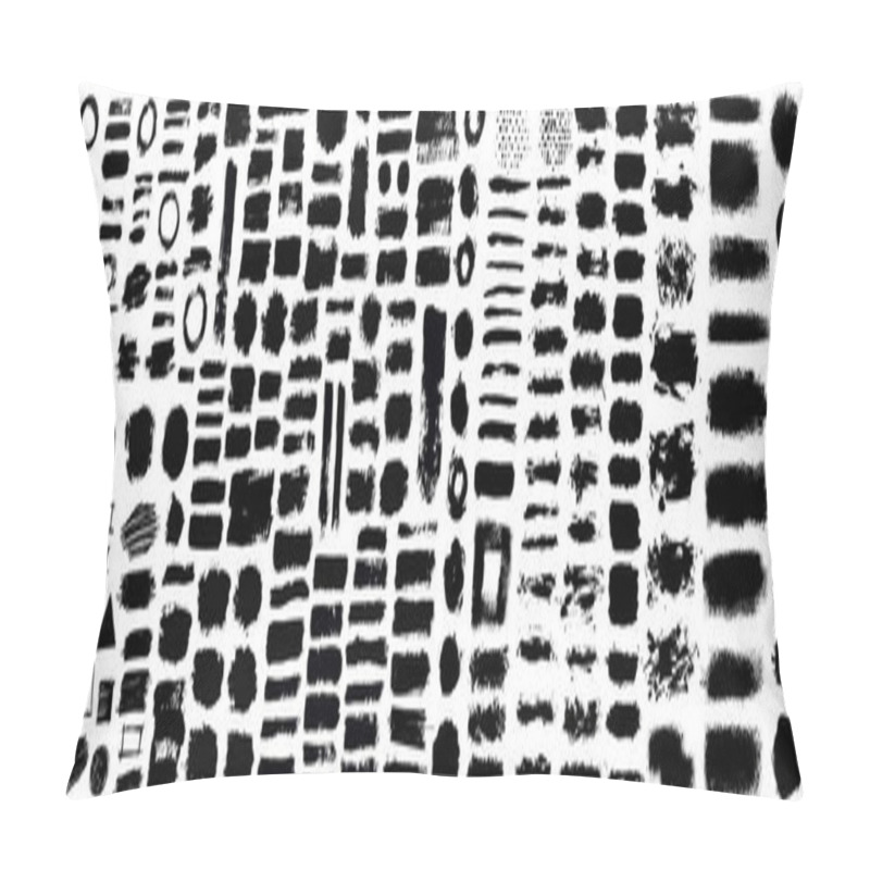 Personality  Brush Strokes. Vector Paintbrushes Set. Paint Splats Blotches. Pillow Covers