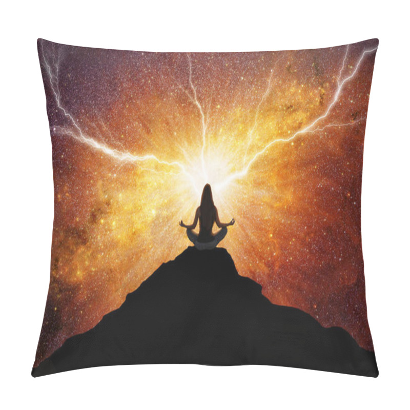 Personality  Spiritual Meditation Connected With The Energy Of The Universe Pillow Covers