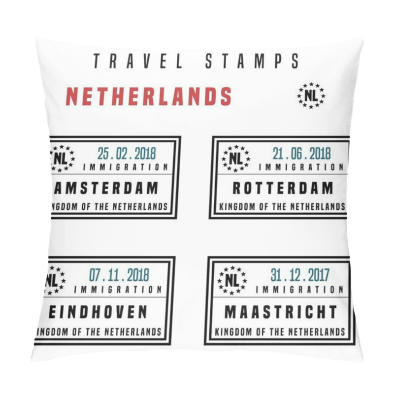 Personality  Travel Stamps - Vector Graphics Pillow Covers