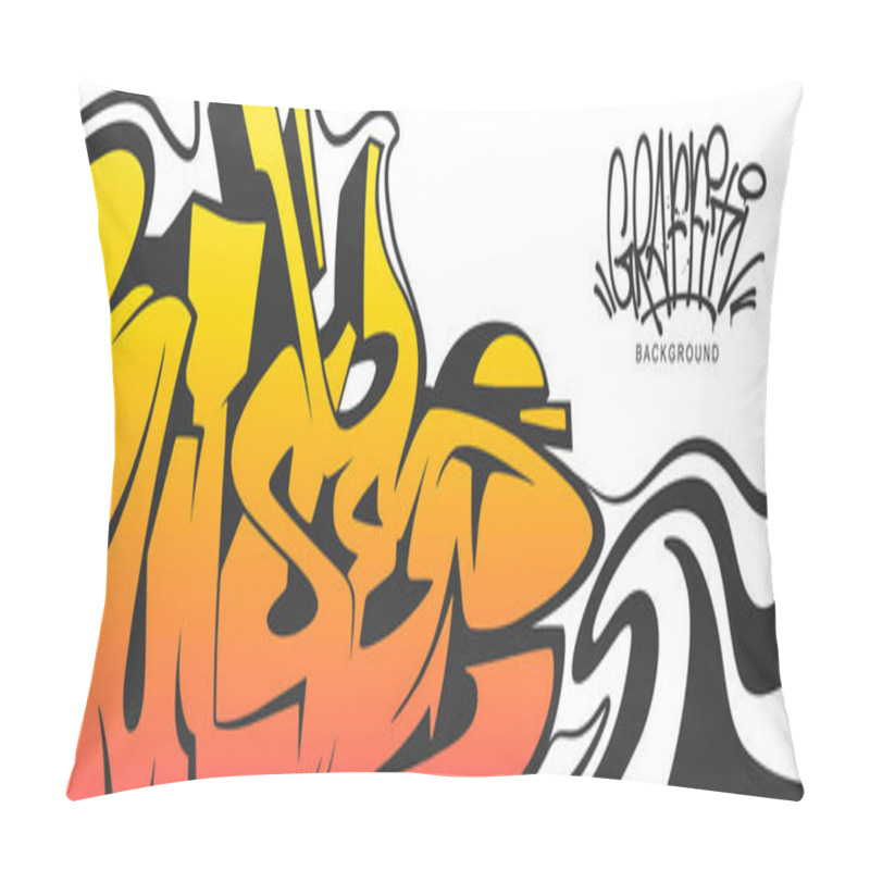 Personality  Urban Street Art Graffiti Style, Poster Vector Illustration Art Template Background. Pillow Covers