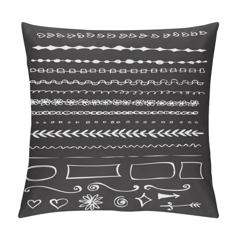 Personality  Hand Drawn Vector Line Border Set And Scribble Design Element. Pillow Covers