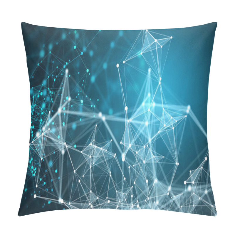 Personality  Computing Connection Structure. 3d Rendering Pillow Covers