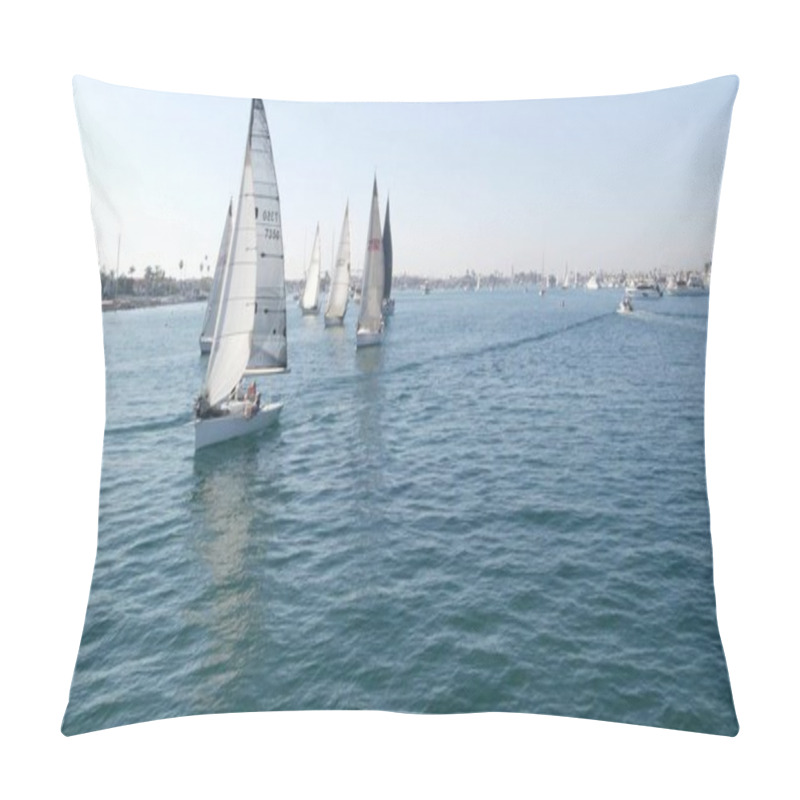 Personality  NEWPORT BEACH, CALIFORNIA, USA - 03 NOV 2019: Marina Resort With Yachts And Sailboats, Pacific Coast Near Los Angeles. Regatta Of Nautical Vessels, Sail Boat In Harbor. Luxury Suburb In Orange County. Pillow Covers