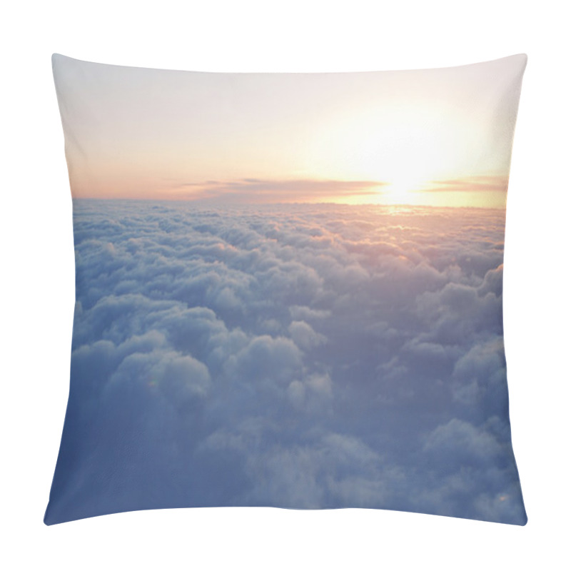 Personality  Spectacular View Of A Sunset Above The Clouds From Airplane Window Pillow Covers