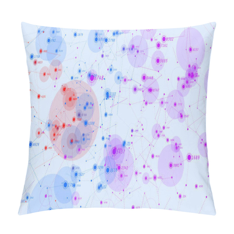 Personality  Violet Abstract 3D Big Data Visualization. Intricate Financial Data Threads Analysis. Business Analytics Representation. Futuristic Infographics Aesthetic Design. Finance Concept. Pillow Covers