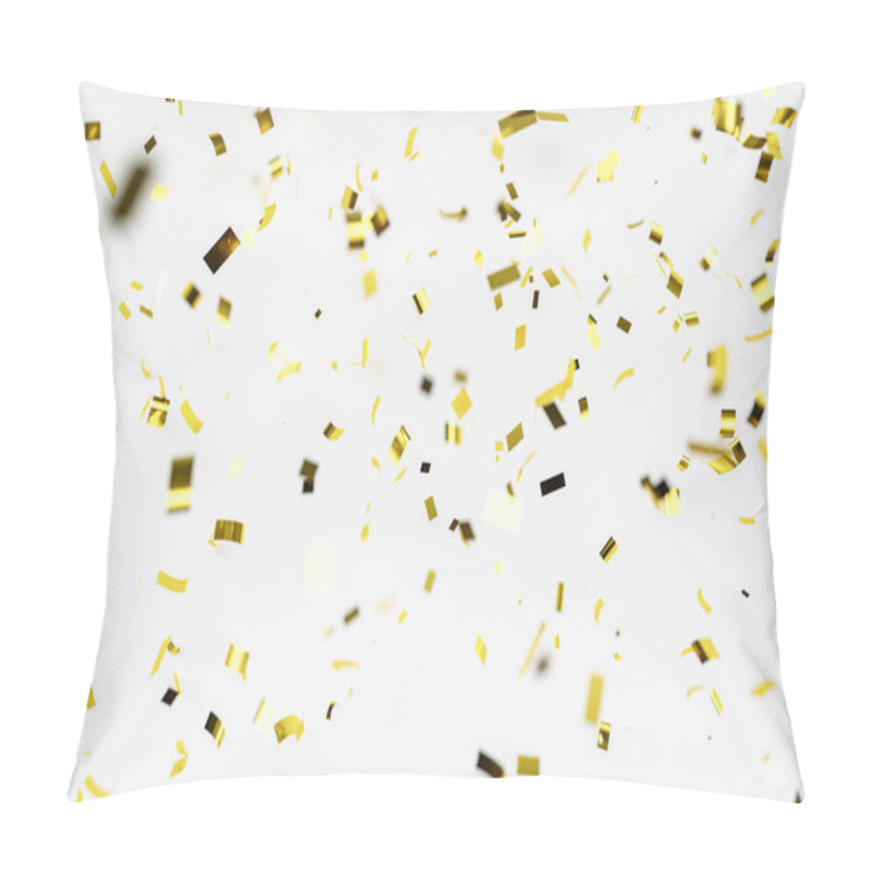 Personality  Gold Glitter Texture On White Background. Golden Explosion Of Confetti. Golden Grainy Abstract Texture On Black Background. Pillow Covers