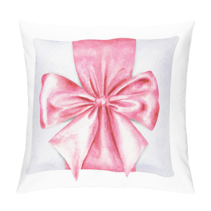 Personality  Watercolor Illustration Of A Pink Satin Bow Elegantly Tied On A Ring Pillow. Perfect For Wedding Designs, Romantic Events, Gift Wrapping Or Feminine Branding. Hand Painted Clip Art With Fine Details. Pillow Covers