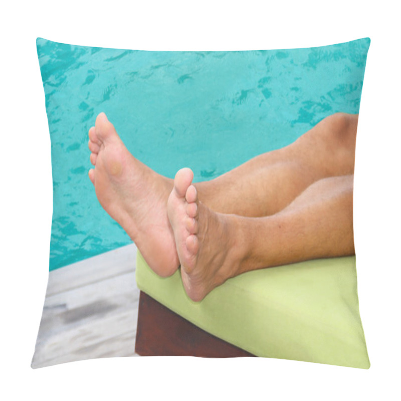 Personality  Man Lying Poolside Pillow Covers