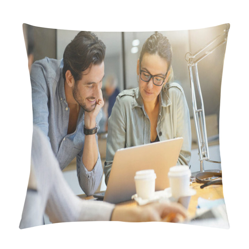 Personality  Colleagues Working Together In Office Space Pillow Covers