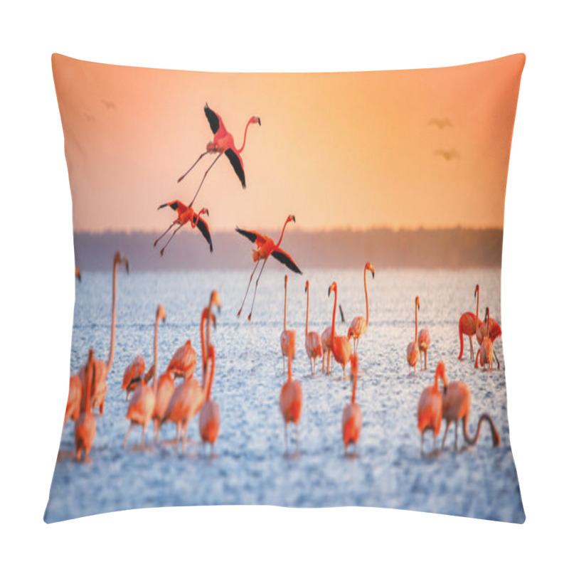 Personality  Pink Flamingos In Sun Pillow Covers