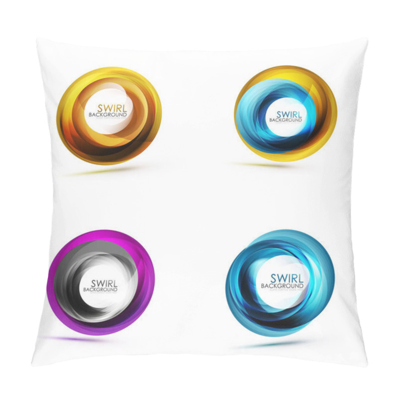 Personality  Swirl Circular Icons, Spiral Motion And Rotation In Circle Shapes Pillow Covers