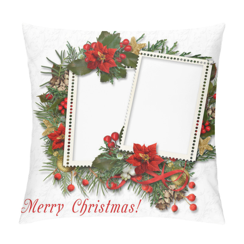 Personality  Christmas Frame With Border Pillow Covers