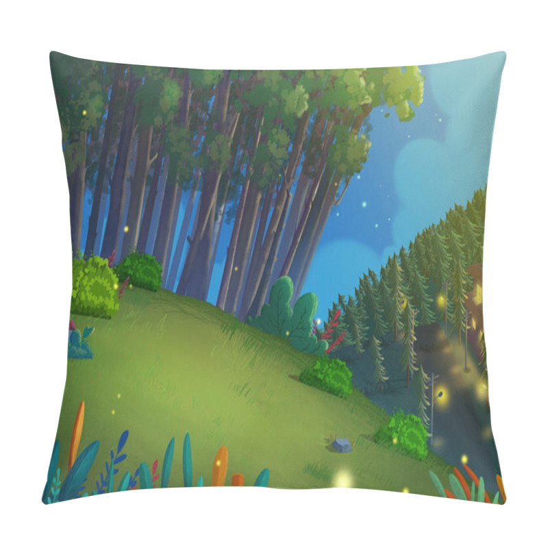 Personality  Night Forest At Hill Pillow Covers