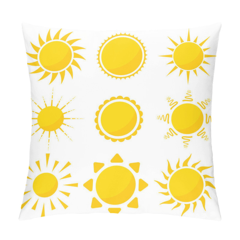 Personality  Sun Icon Set Pillow Covers