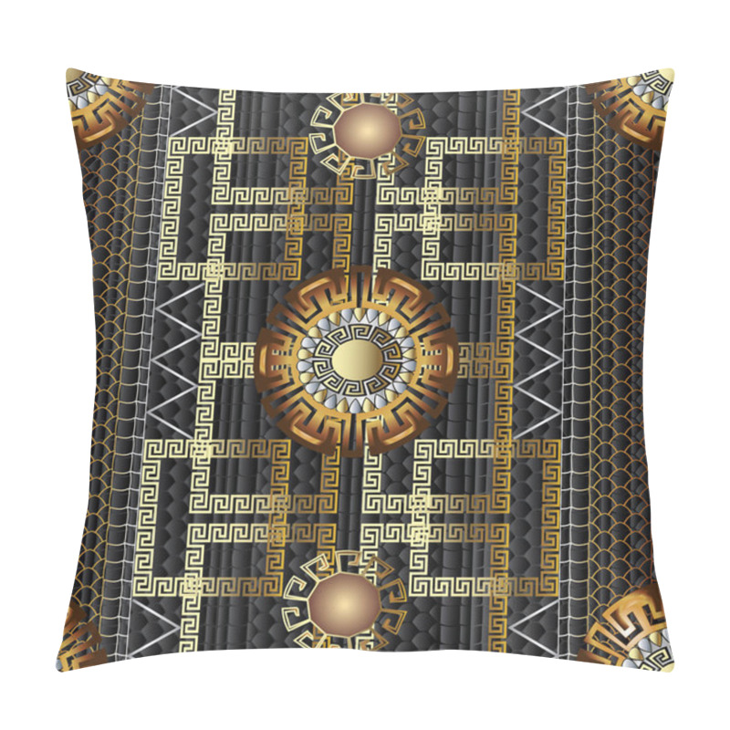 Personality  Geometric Greek 3d Vector Seamless Pattern. Pillow Covers