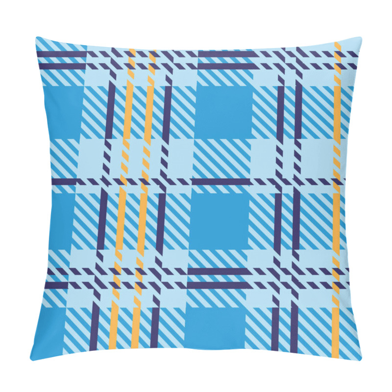 Personality   Seamless Plaid Tartan Pattern In Blue Tones. Pillow Covers