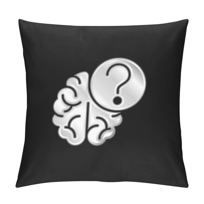 Personality  Brain Silver Plated Metallic Icon Pillow Covers